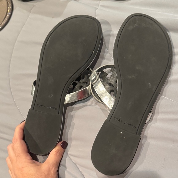 Tory Burch Metallic Silver Miller Sandals - Picture 3 of 3